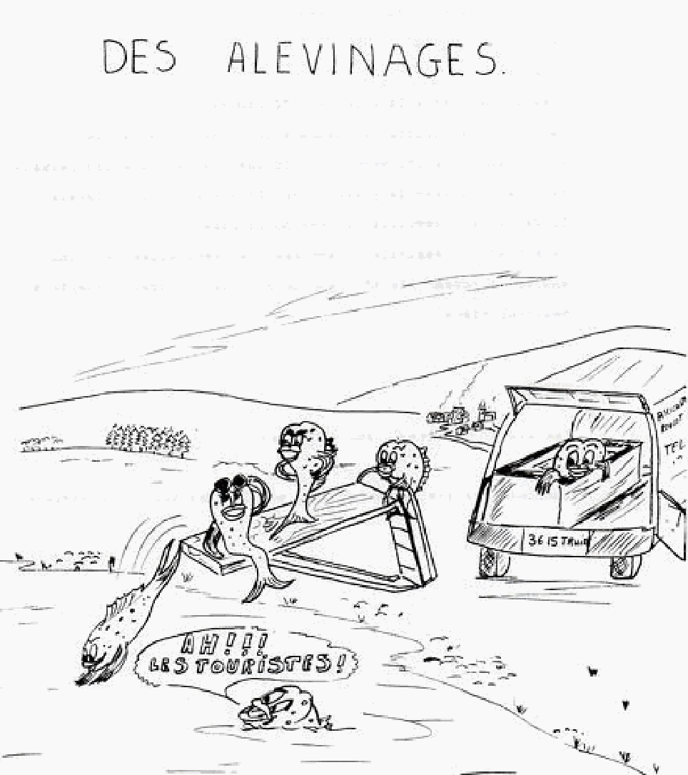 Dessin de Gérard Jacquet : « Des alevinages »