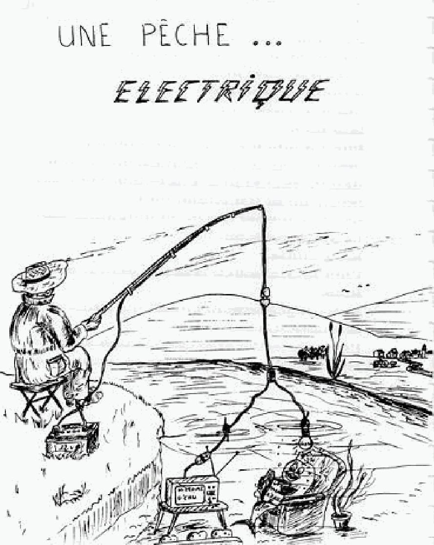 Dessin de Gérard Jacquet : « Une pêche... électrique »