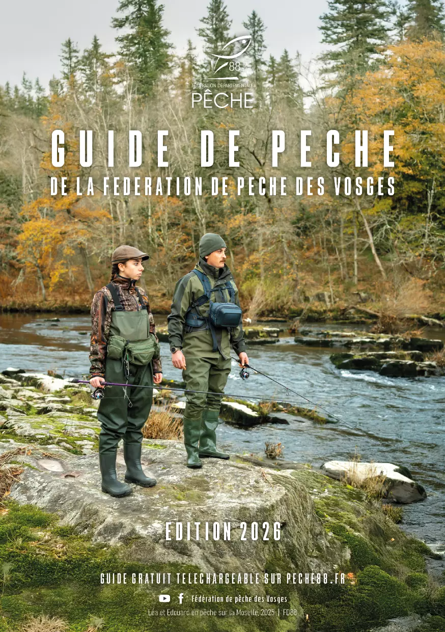 Couverture du Guide de la Fédération de pêche des Vosges 2026